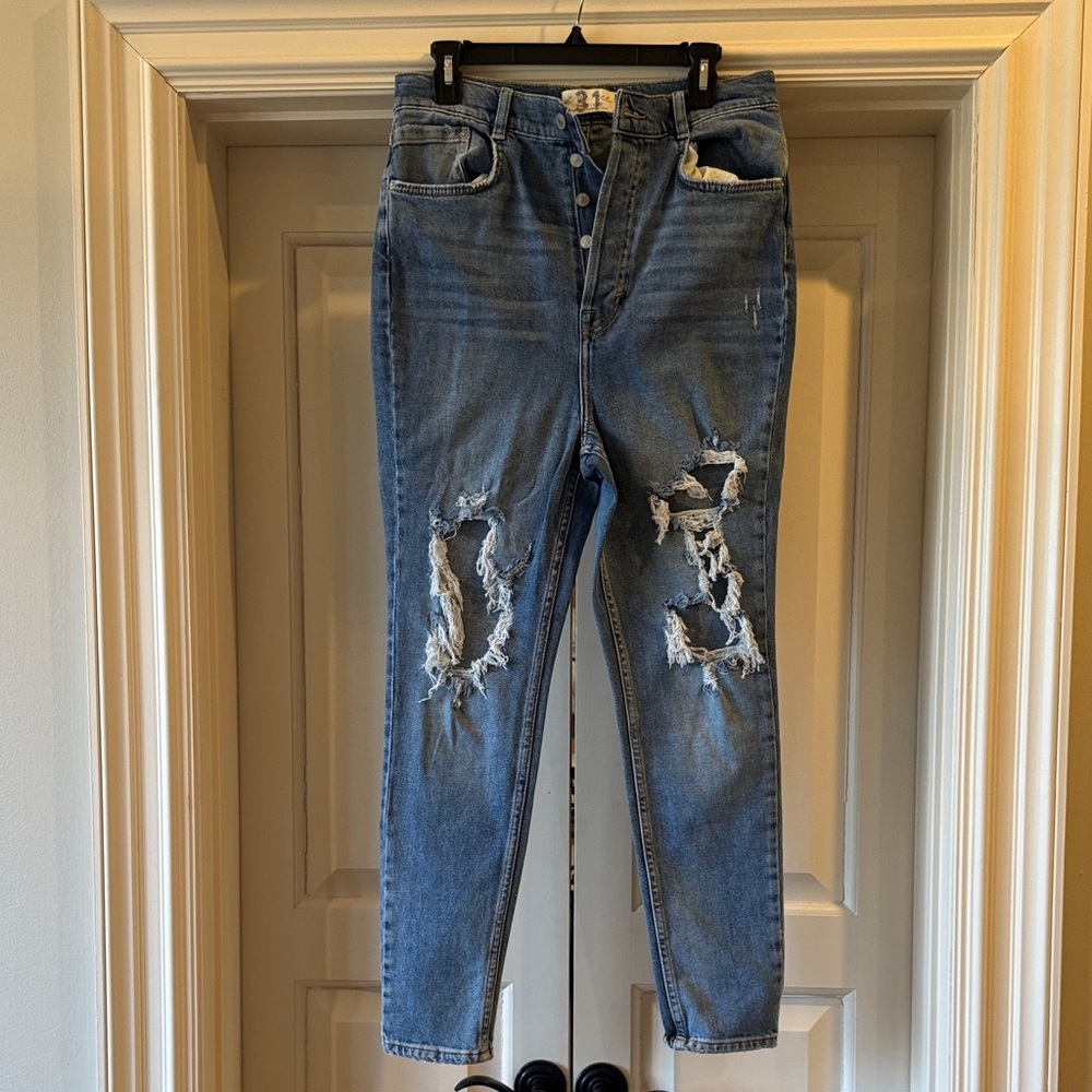 We the Free! Thirty-One High Rise Blue Distressed Jeans